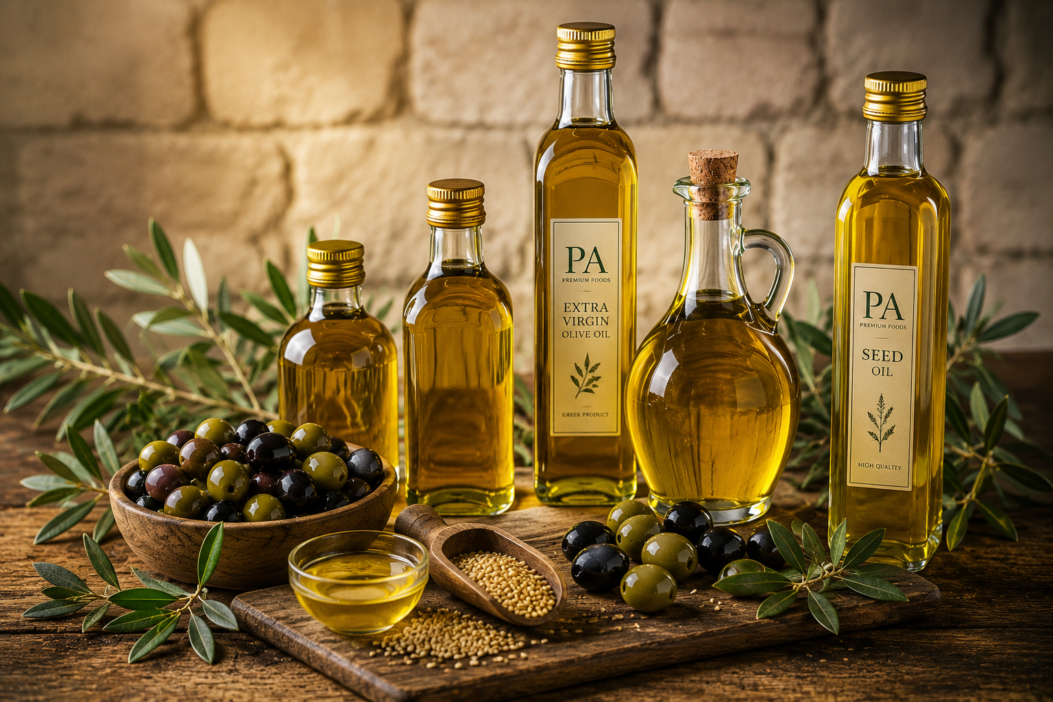 Greek olive oil and seed oils