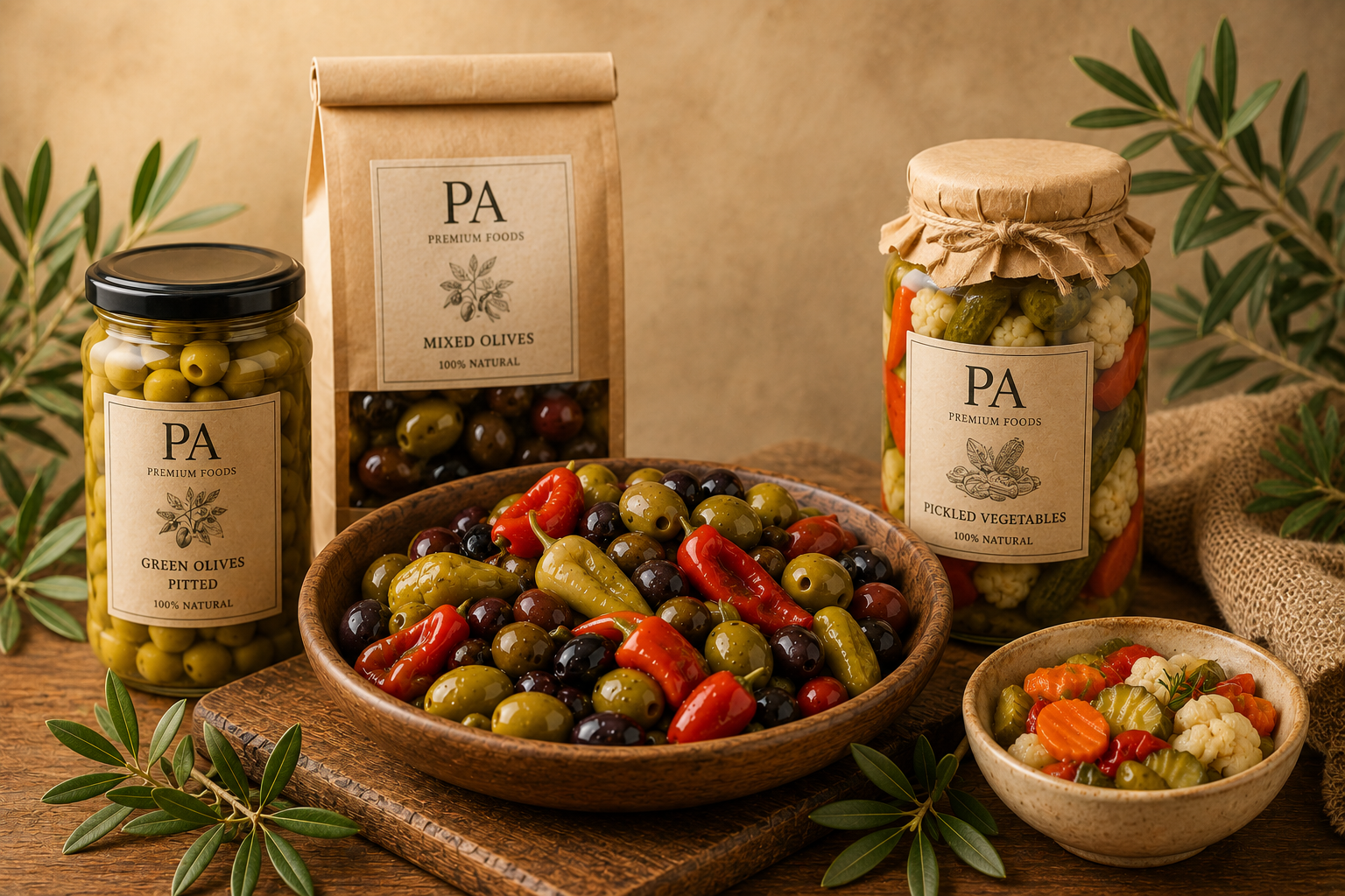 Greek olives and peppers